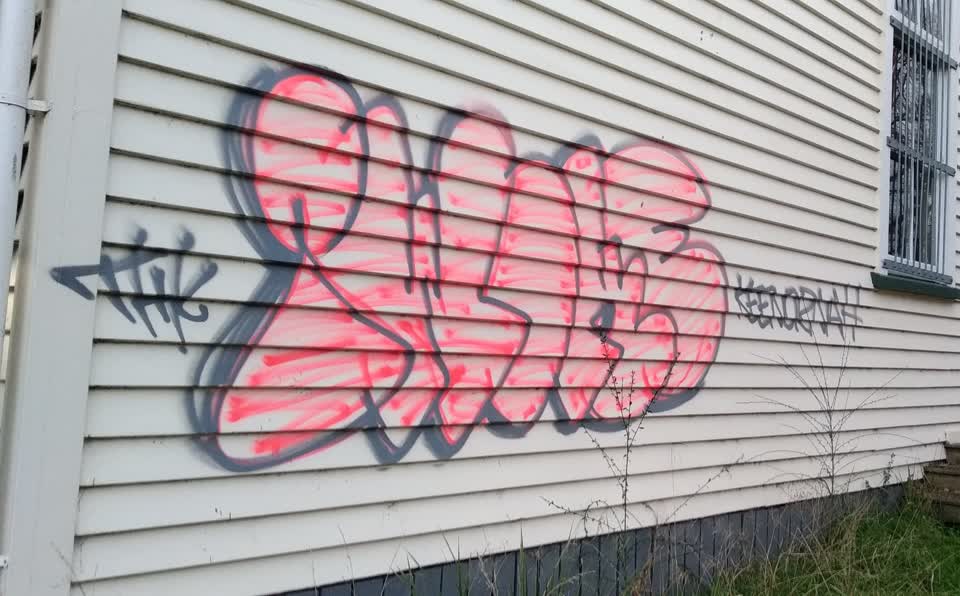 The photograph attached to this graffiti report
