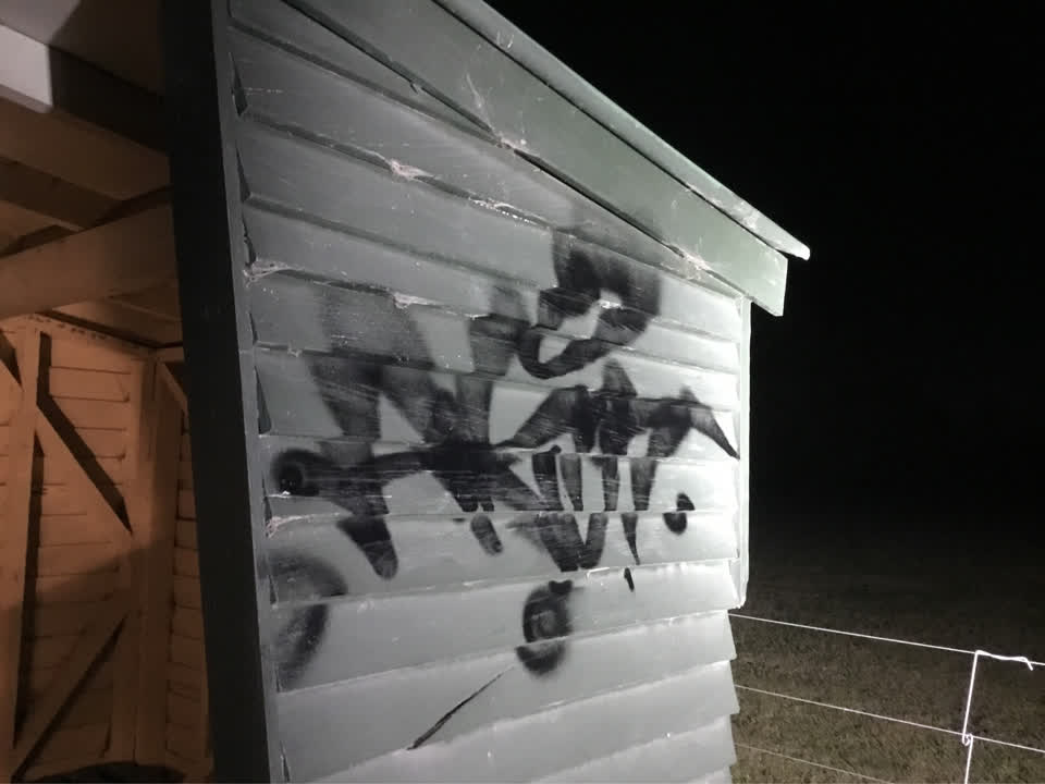 The photograph attached to this graffiti report