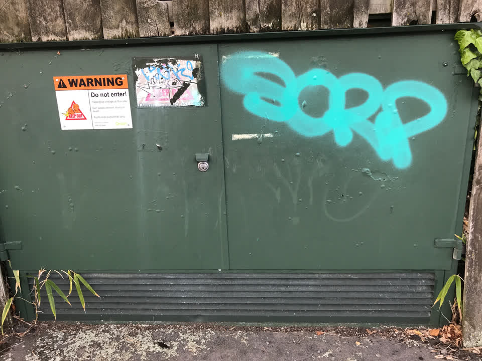 The photograph attached to this graffiti report