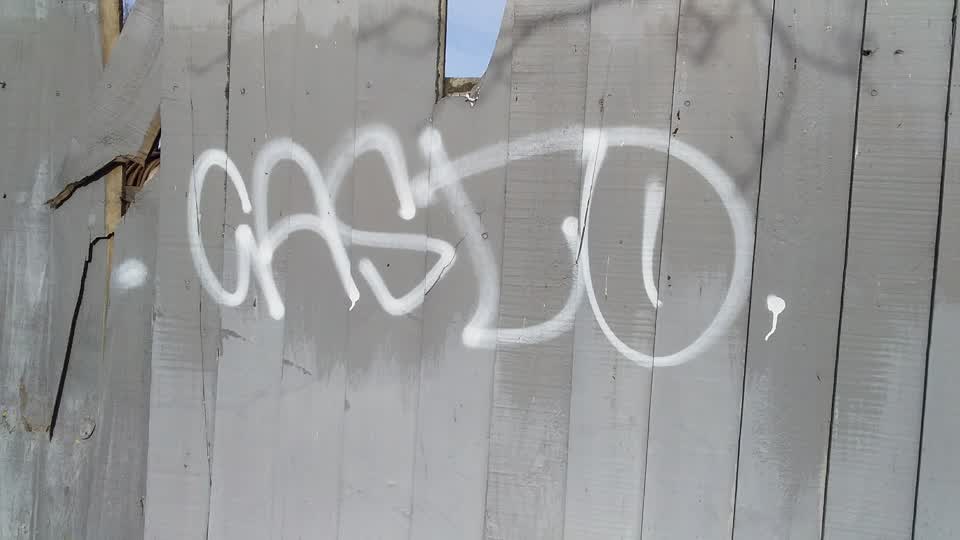 The photograph attached to this graffiti report