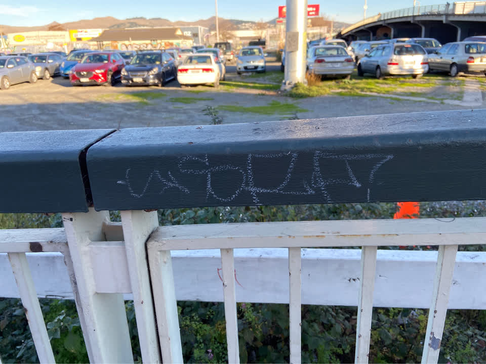 The photograph attached to this graffiti report