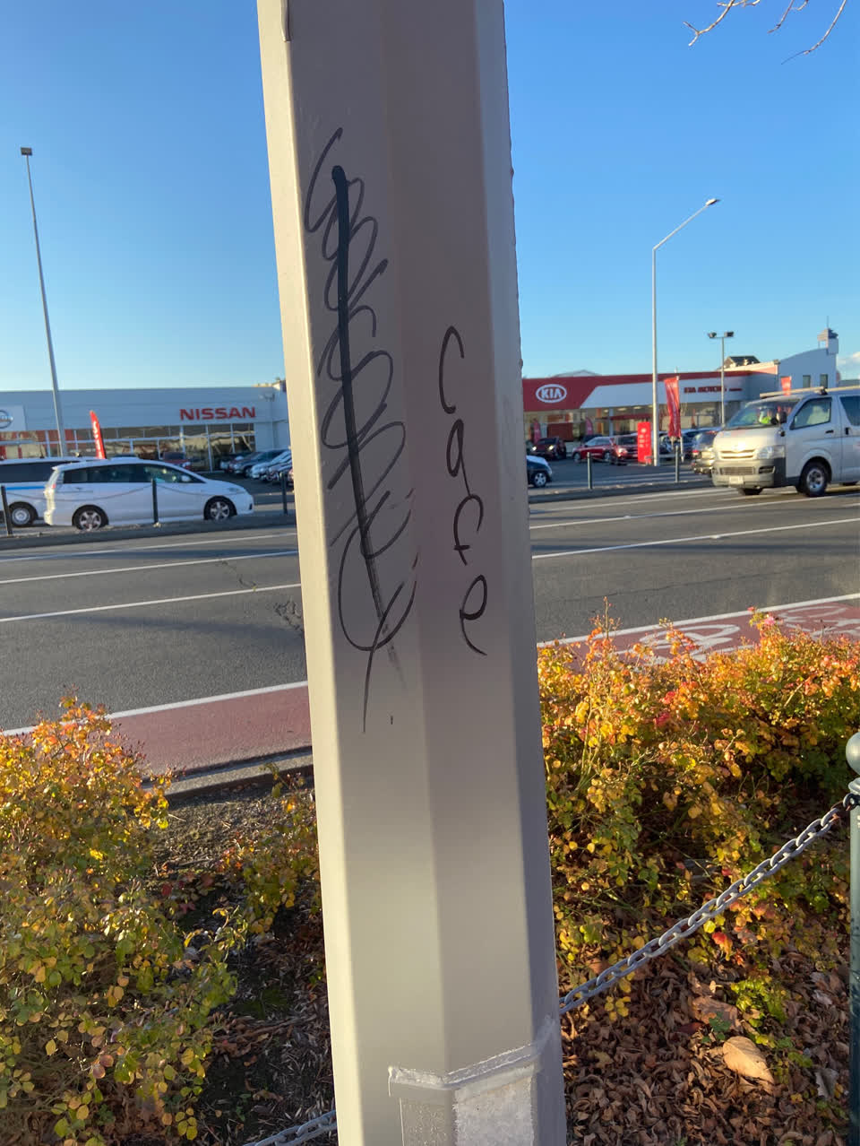 The photograph attached to this graffiti report