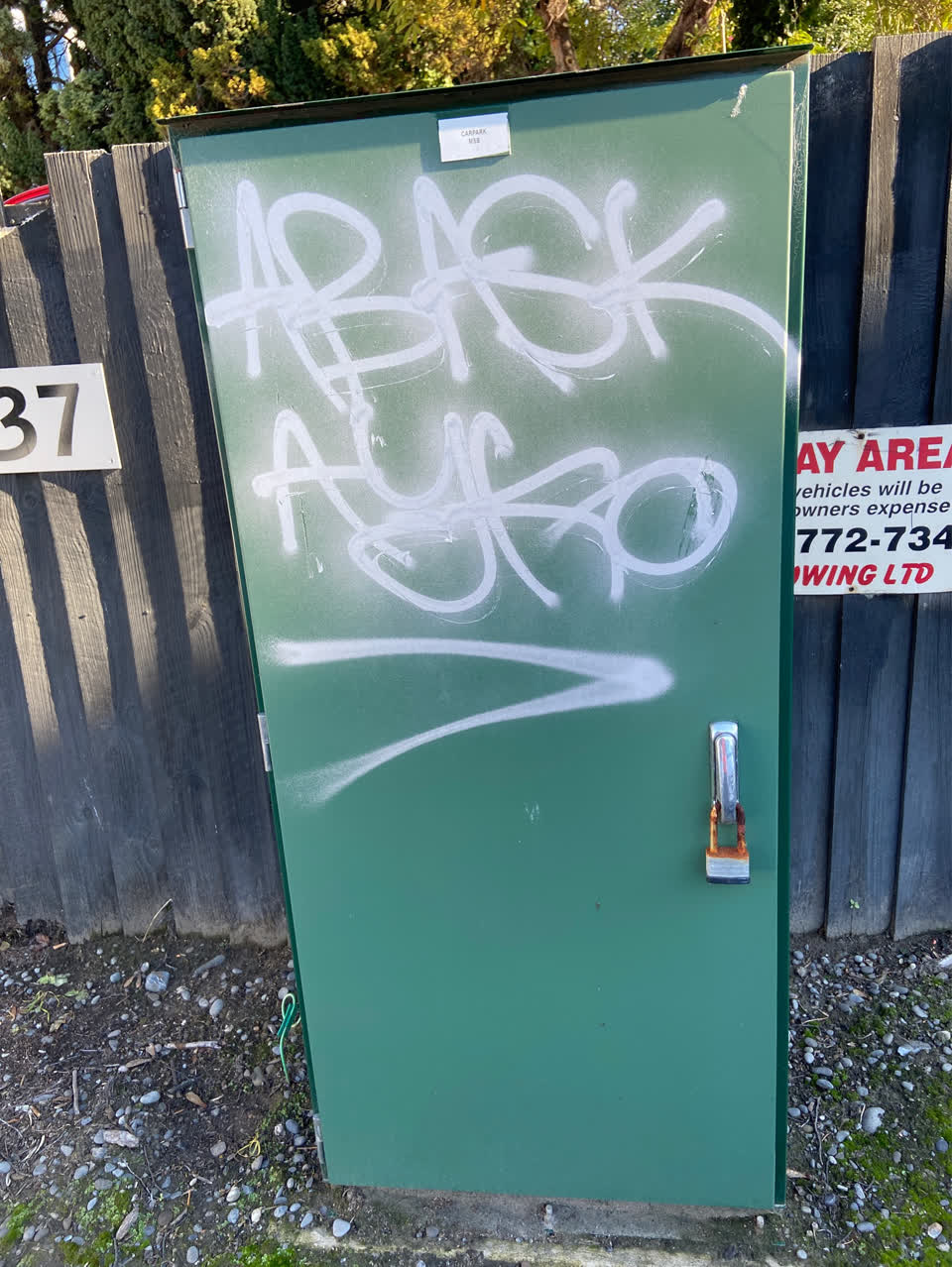 The photograph attached to this graffiti report