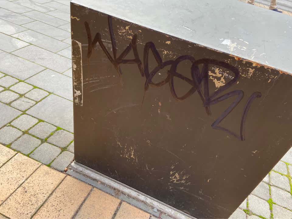 The photograph attached to this graffiti report