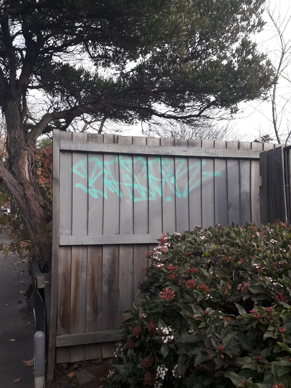 The photograph attached to this graffiti report