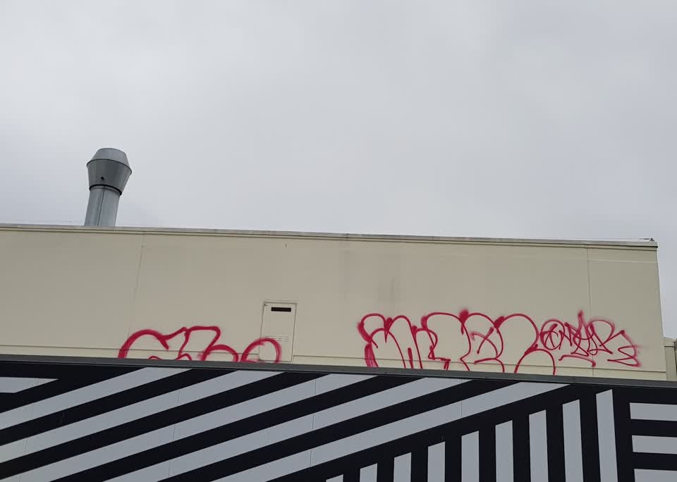 The photograph attached to this graffiti report