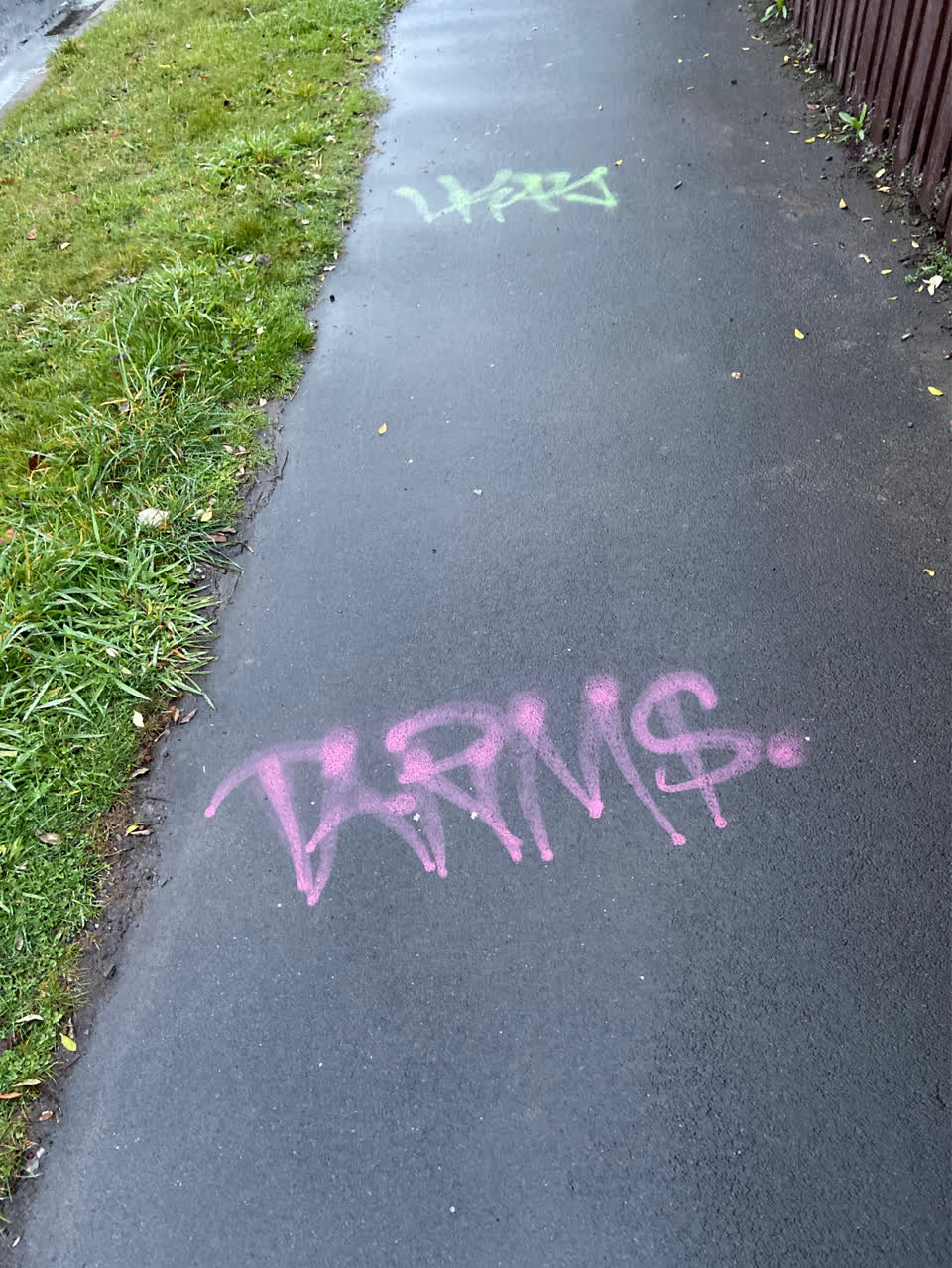 The photograph attached to this graffiti report