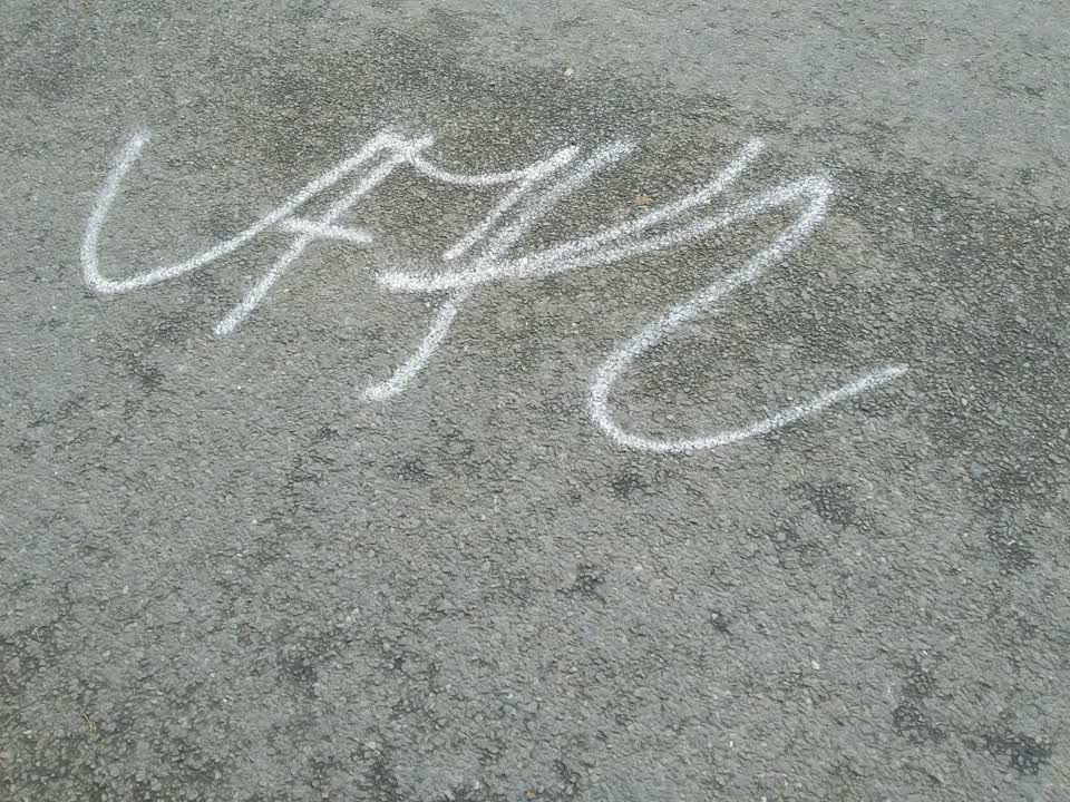 The photograph attached to this graffiti report