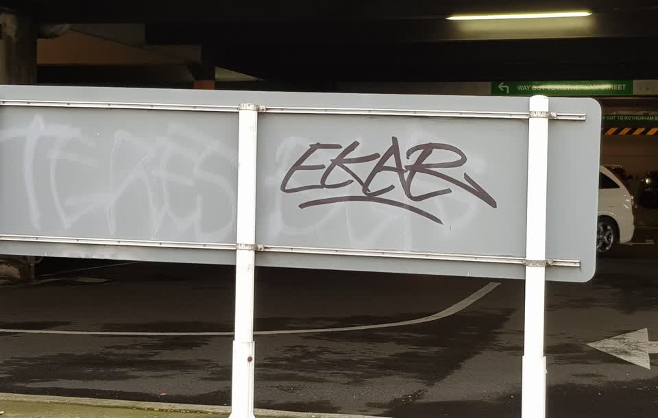 The photograph attached to this graffiti report