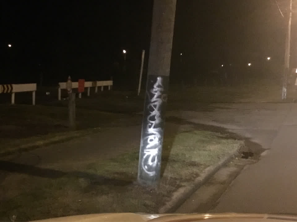 The photograph attached to this graffiti report