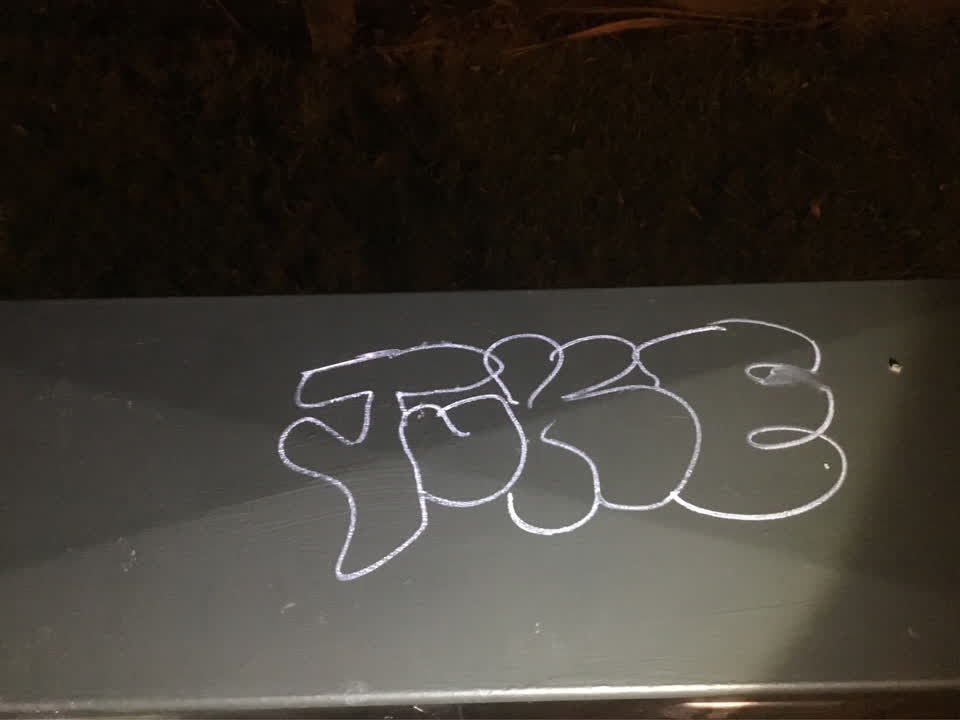 The photograph attached to this graffiti report