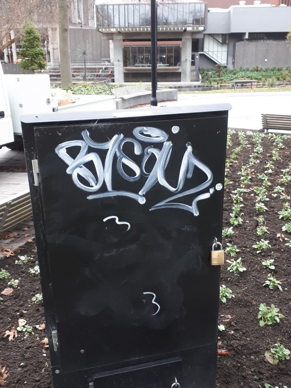 The photograph attached to this graffiti report