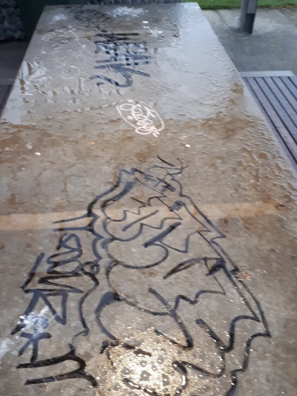 The photograph attached to this graffiti report