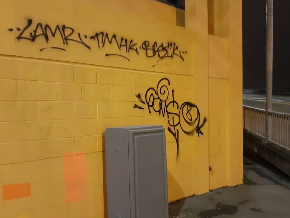 The photograph attached to this graffiti report