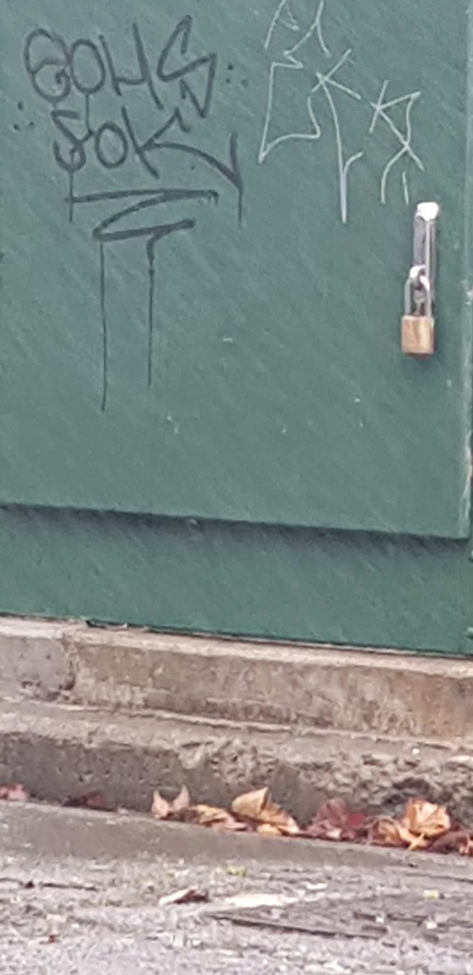 The photograph attached to this graffiti report