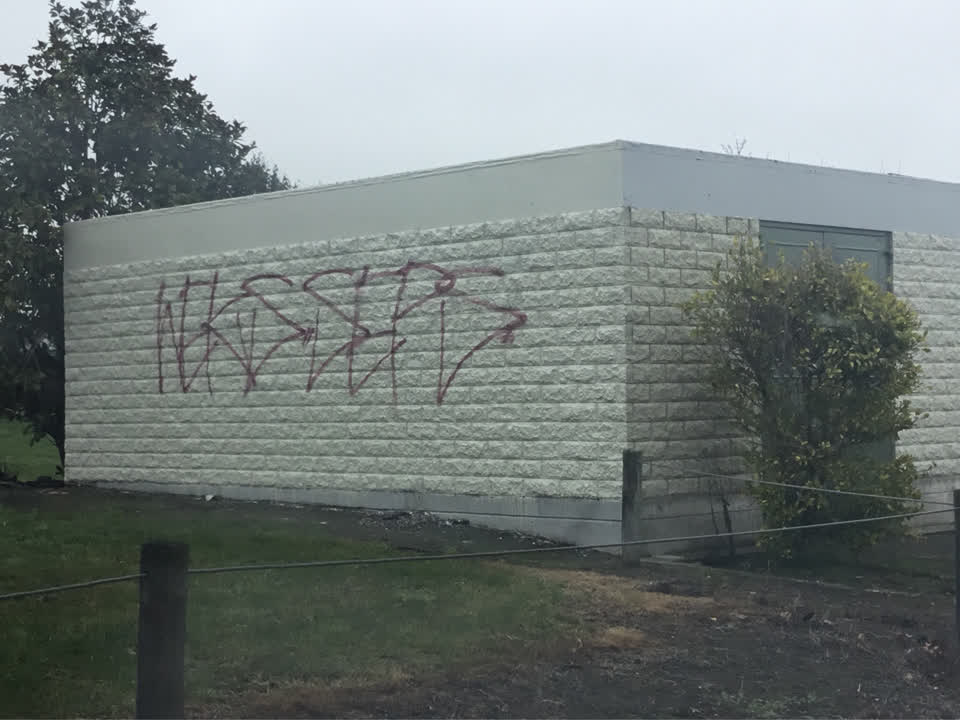 The photograph attached to this graffiti report