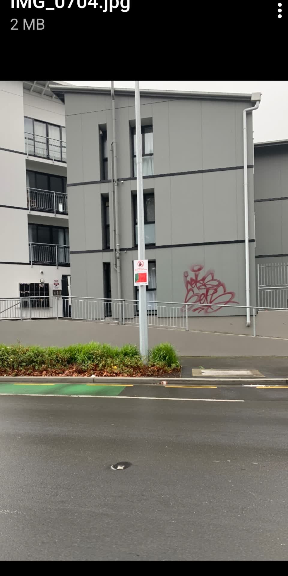 The photograph attached to this graffiti report