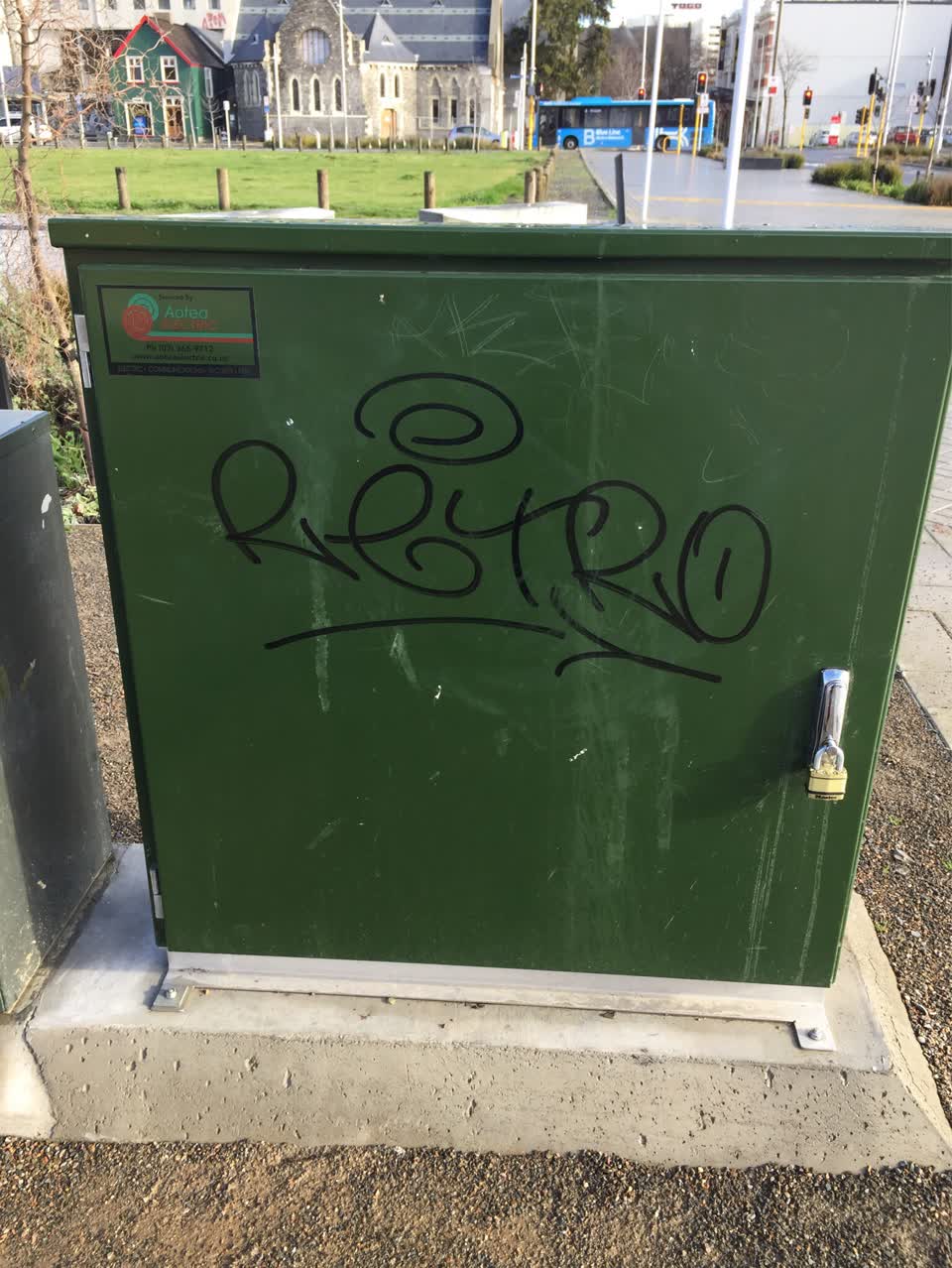 The photograph attached to this graffiti report