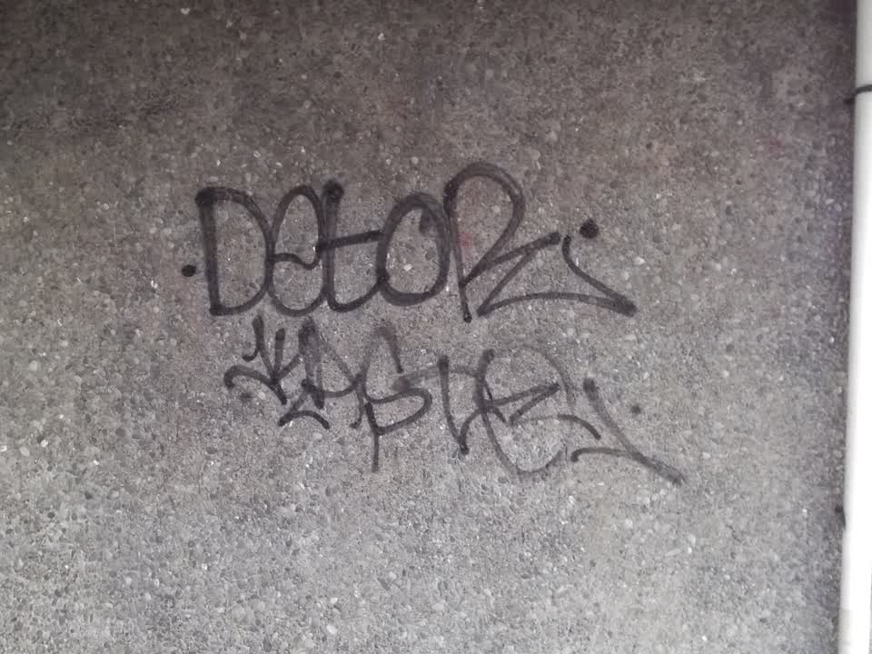 The photograph attached to this graffiti report
