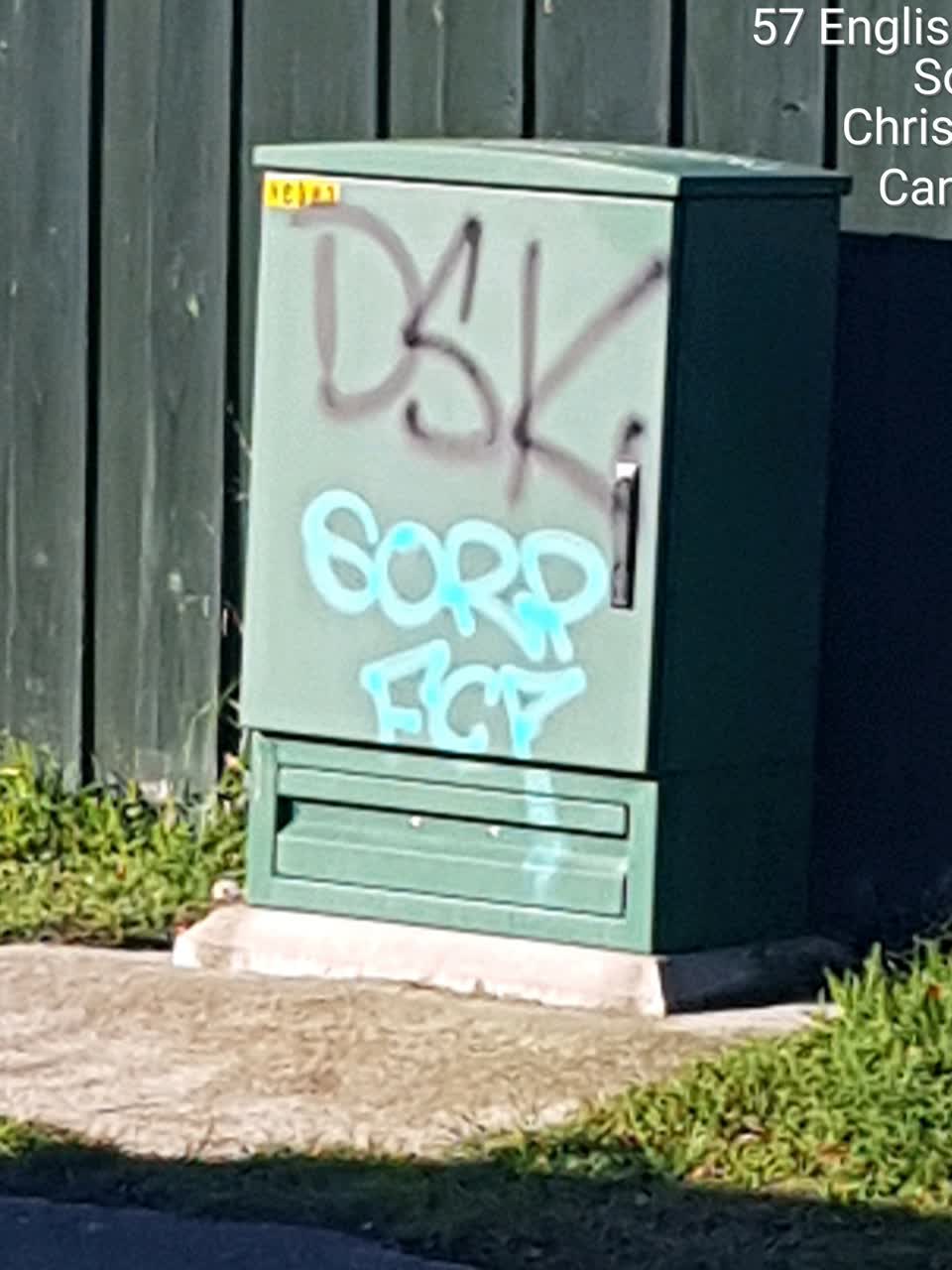 The photograph attached to this graffiti report