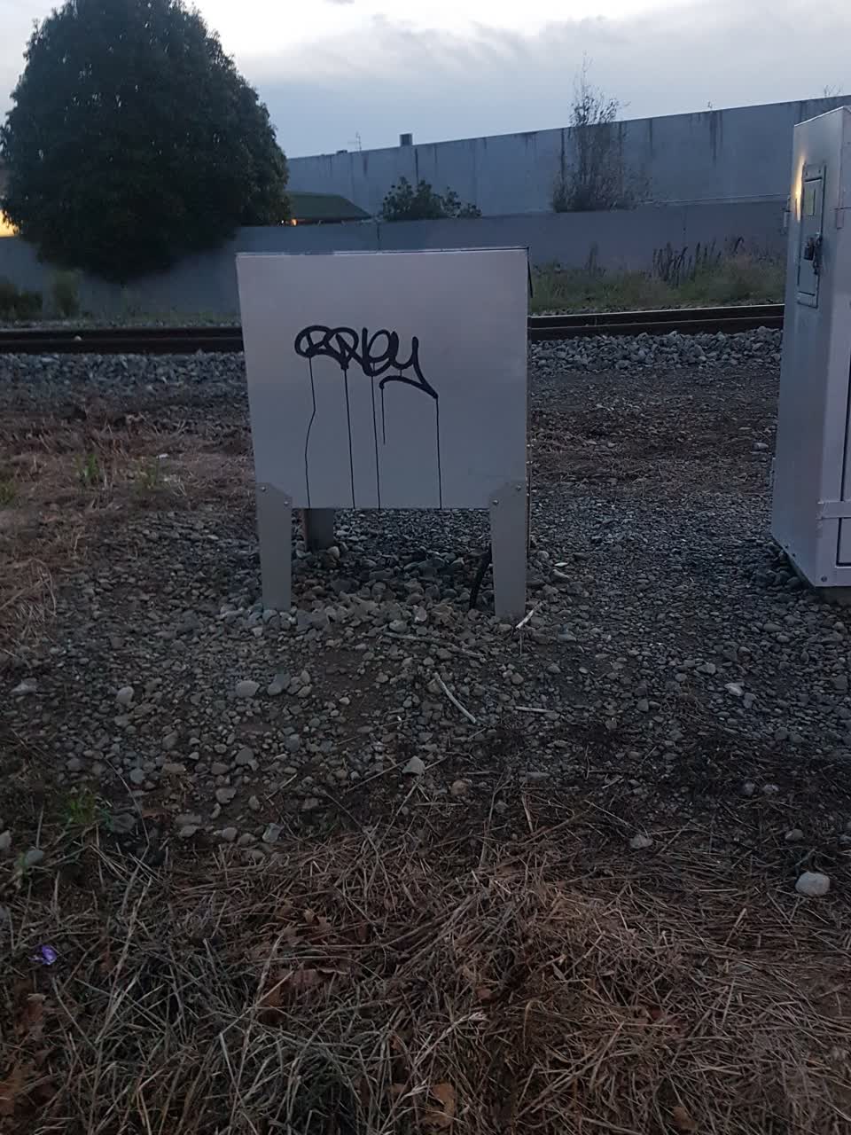 The photograph attached to this graffiti report