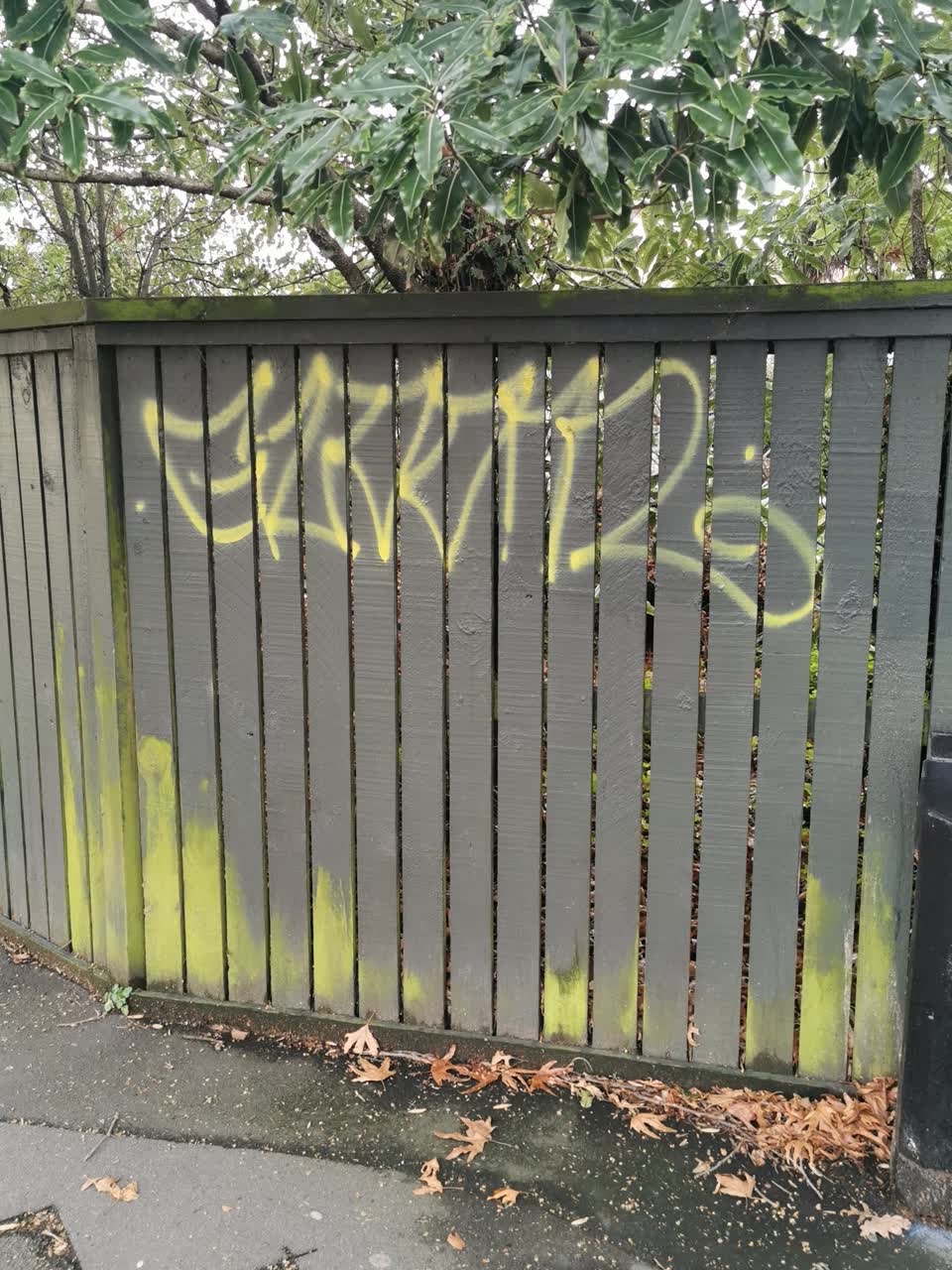 The photograph attached to this graffiti report