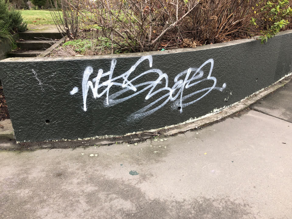 The photograph attached to this graffiti report