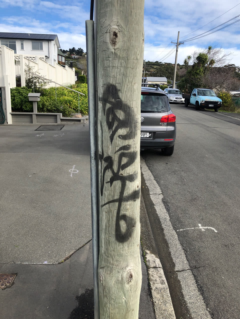 The photograph attached to this graffiti report