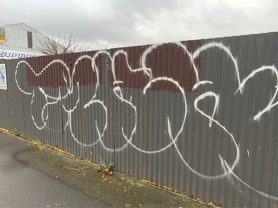 The photograph attached to this graffiti report