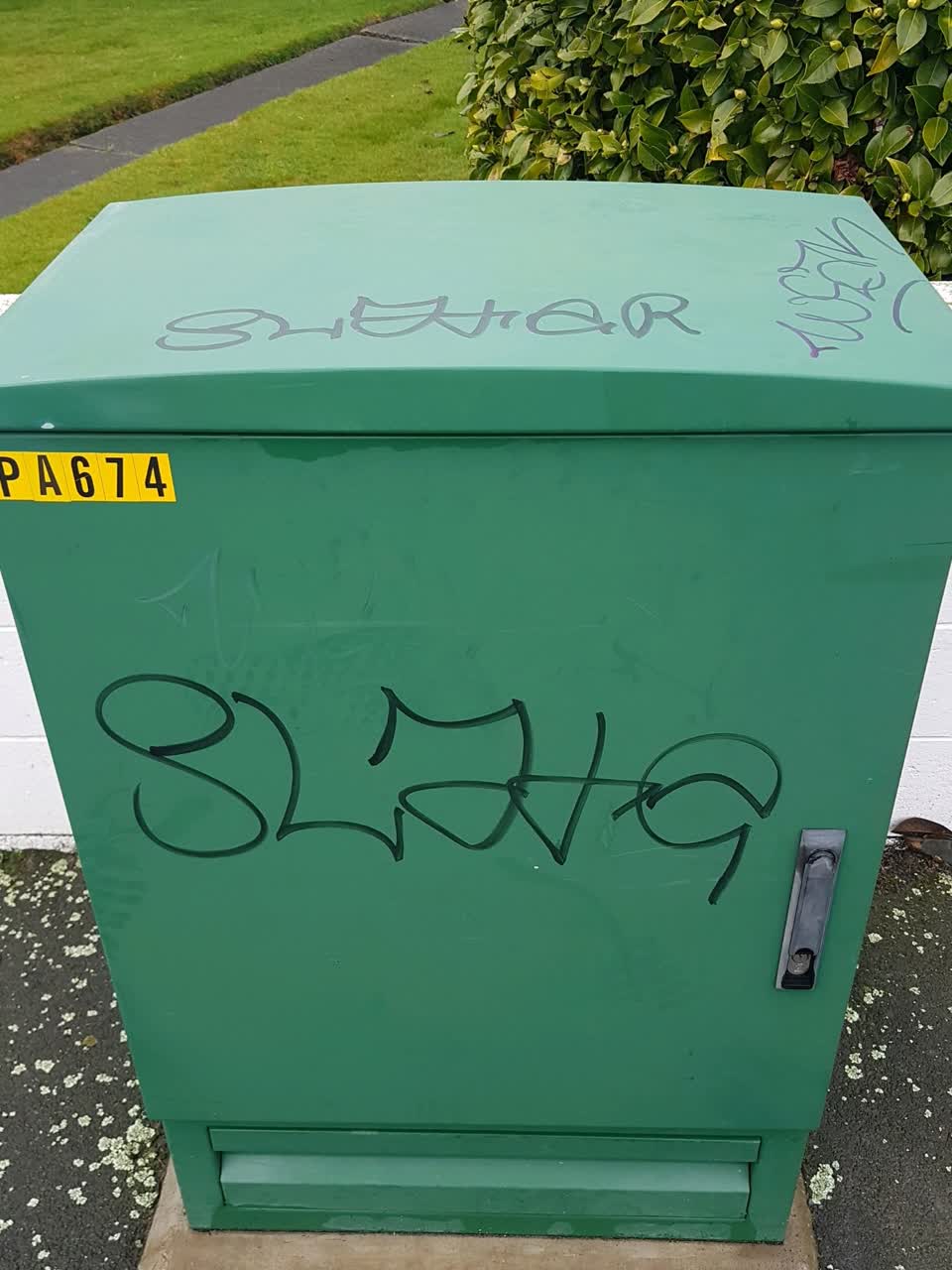 The photograph attached to this graffiti report