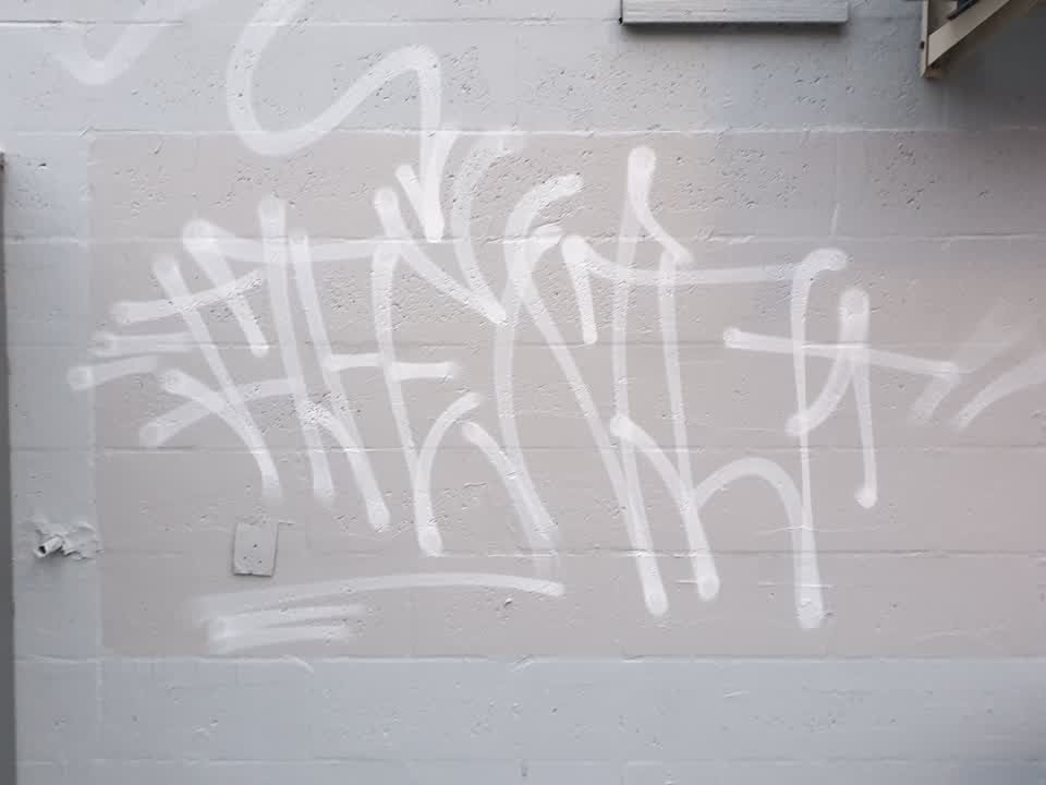 The photograph attached to this graffiti report