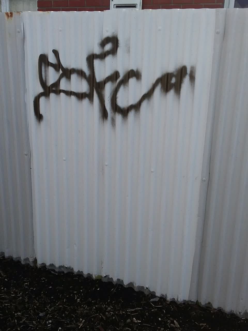 The photograph attached to this graffiti report
