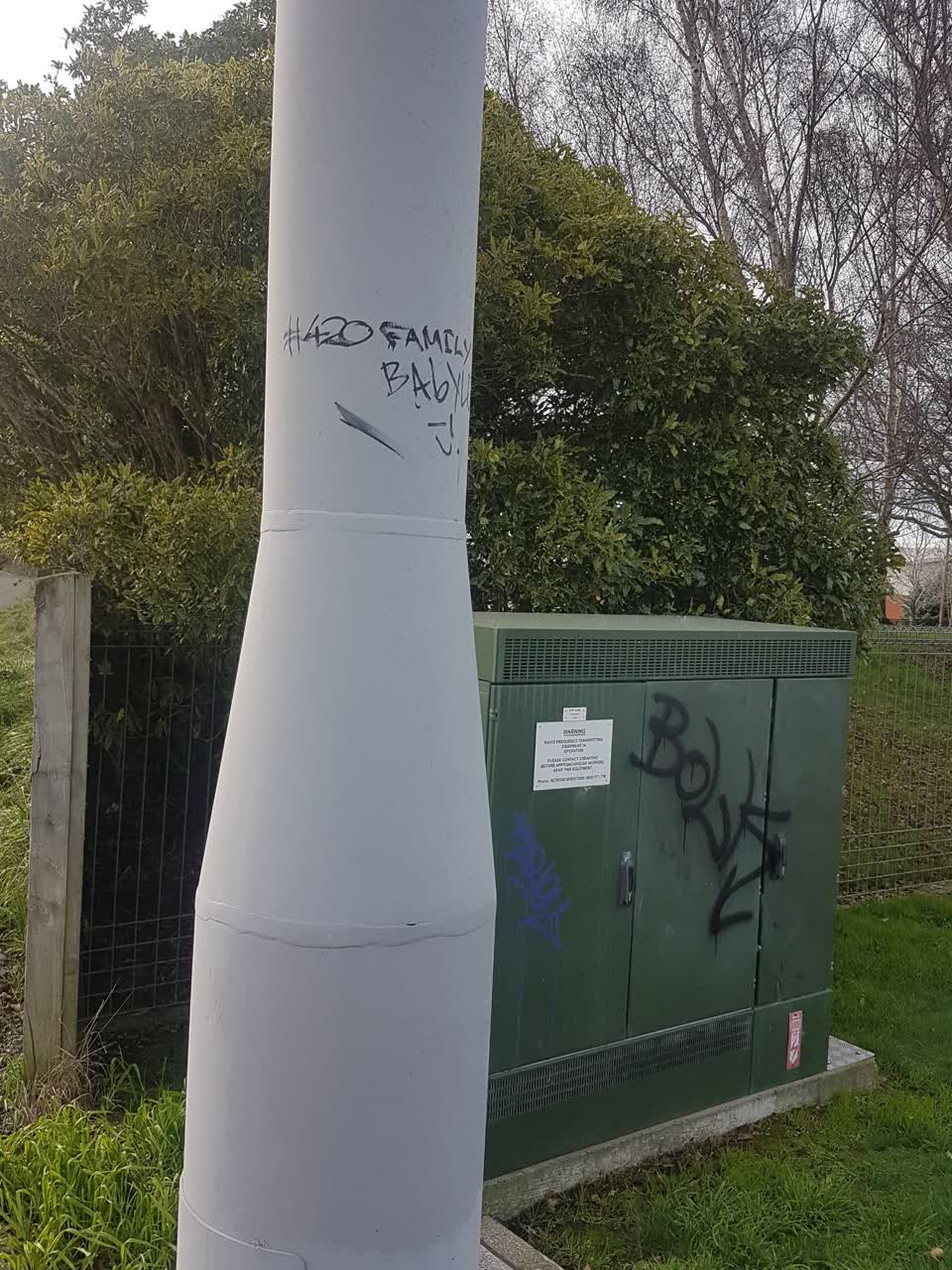 The photograph attached to this graffiti report
