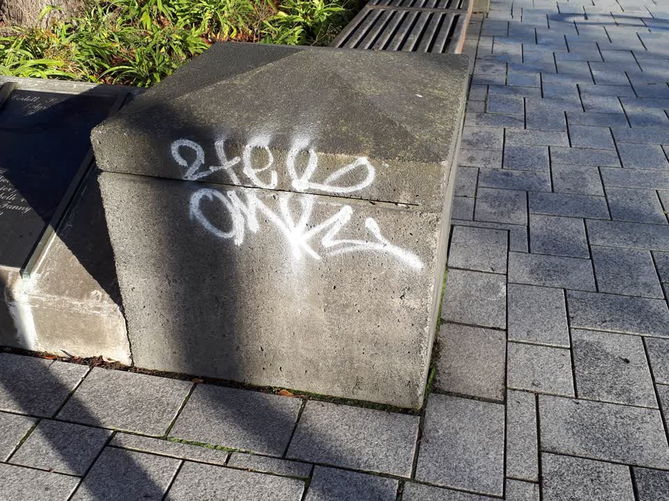 The photograph attached to this graffiti report