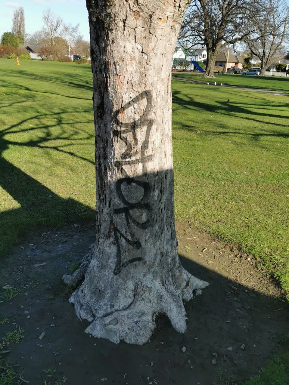 The photograph attached to this graffiti report