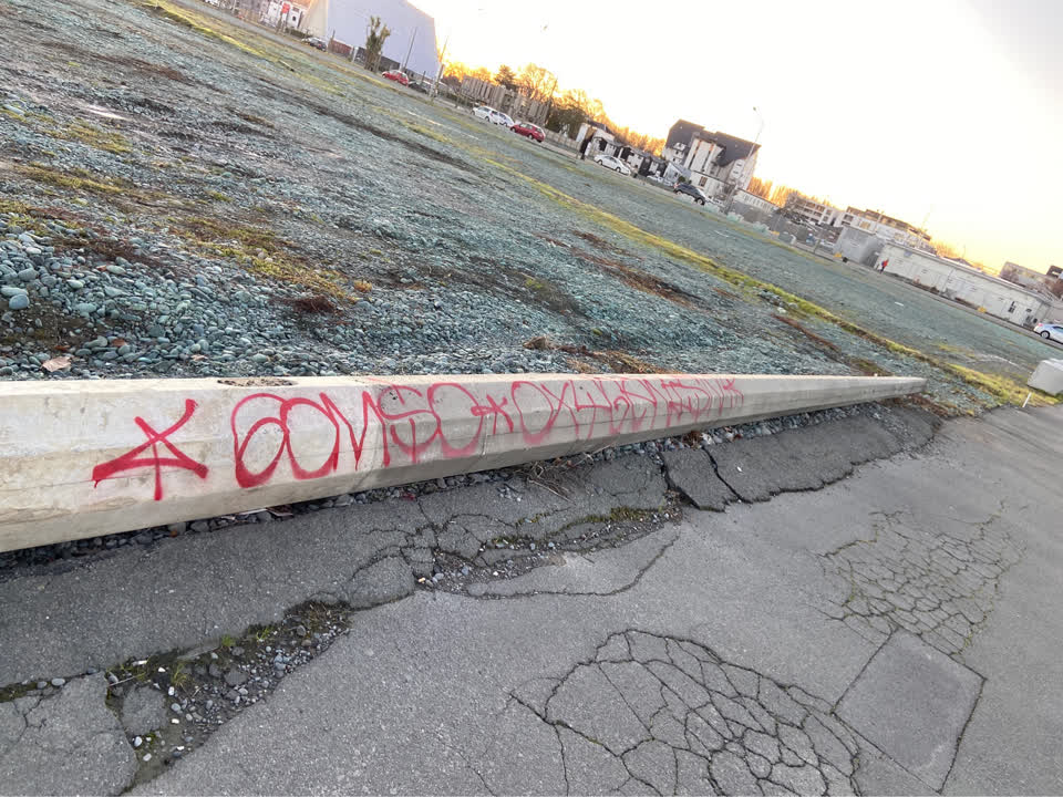The photograph attached to this graffiti report
