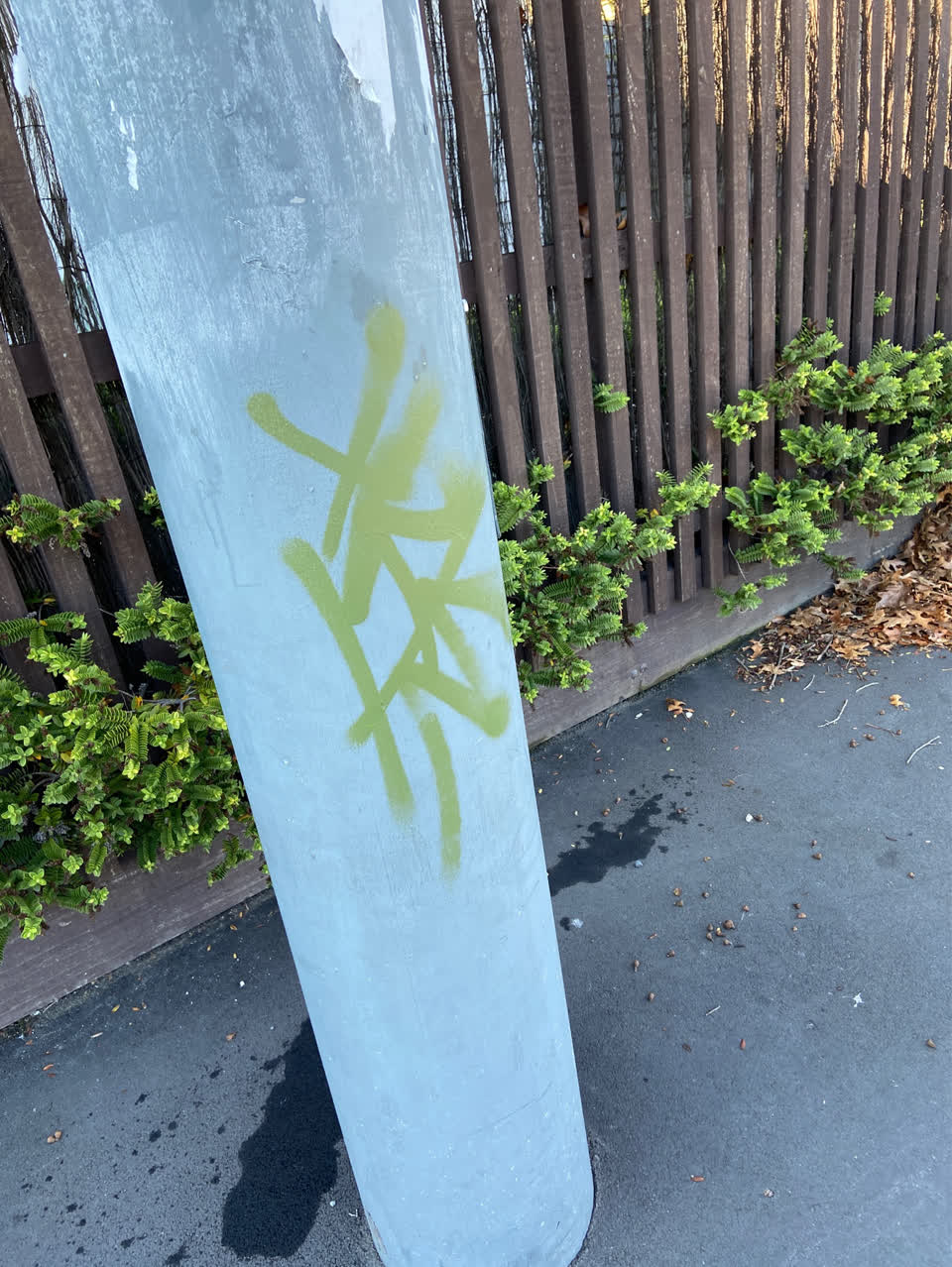 The photograph attached to this graffiti report