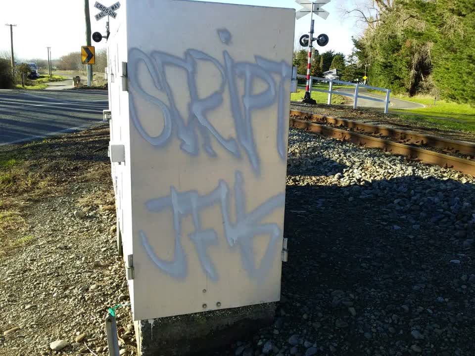 The photograph attached to this graffiti report