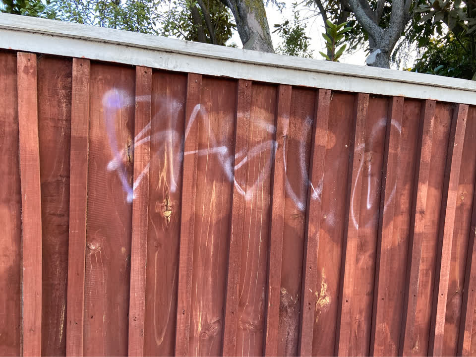 The photograph attached to this graffiti report