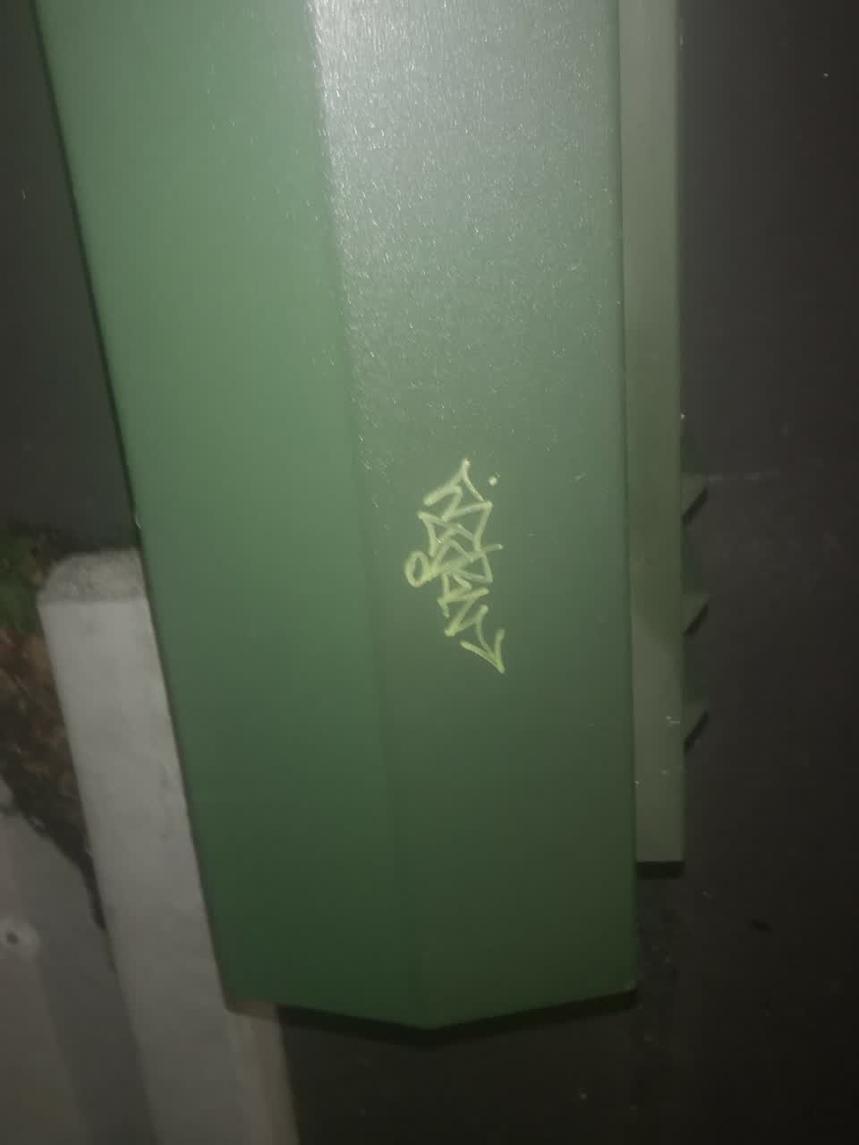 The photograph attached to this graffiti report