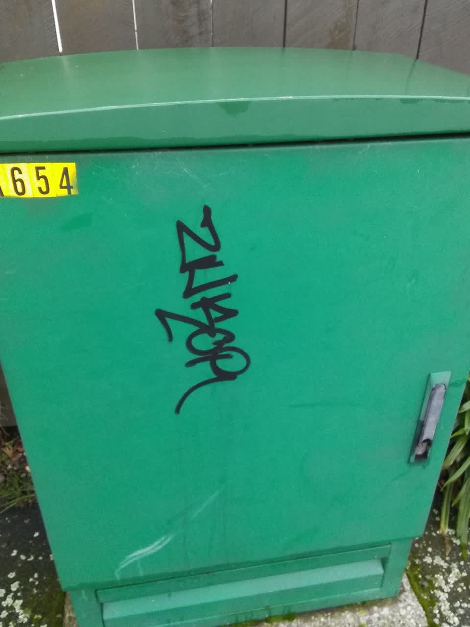The photograph attached to this graffiti report