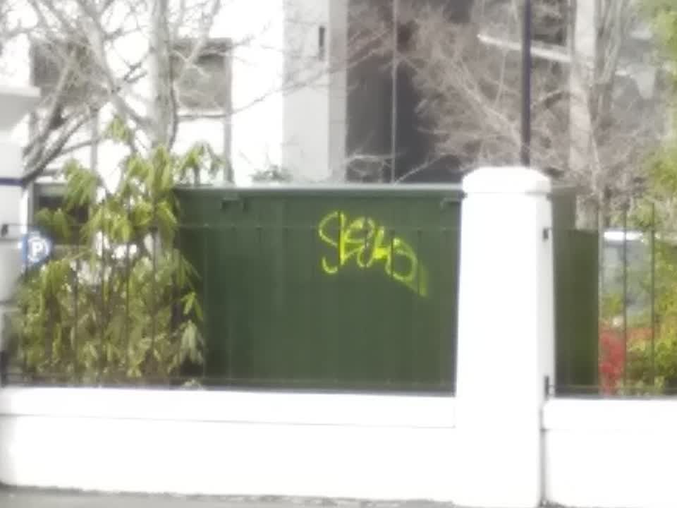 The photograph attached to this graffiti report