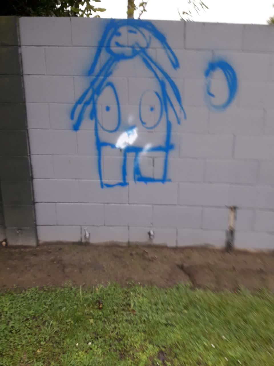 The photograph attached to this graffiti report