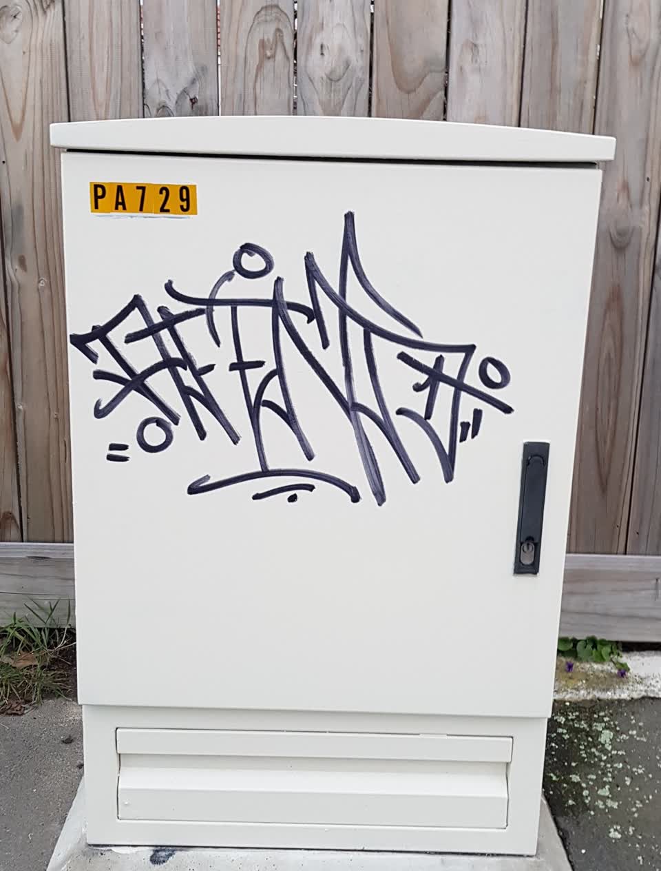 The photograph attached to this graffiti report