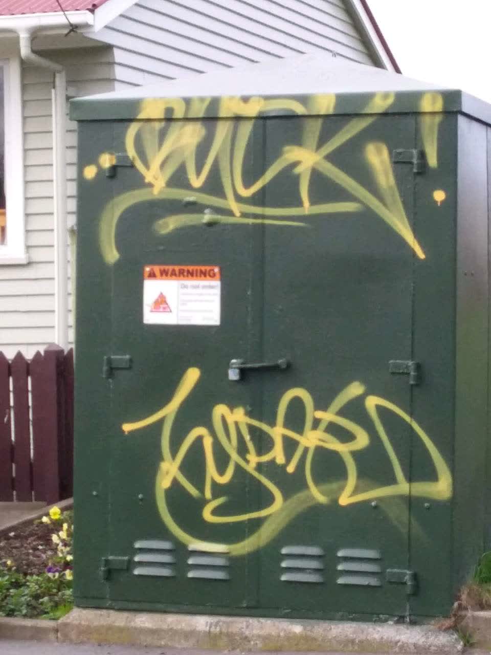 The photograph attached to this graffiti report