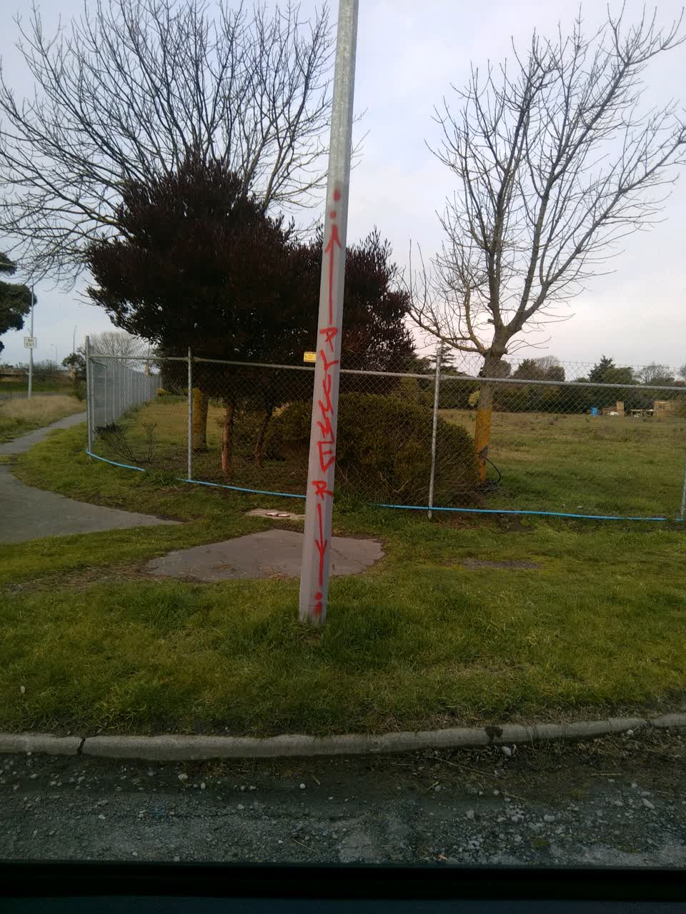 The photograph attached to this graffiti report