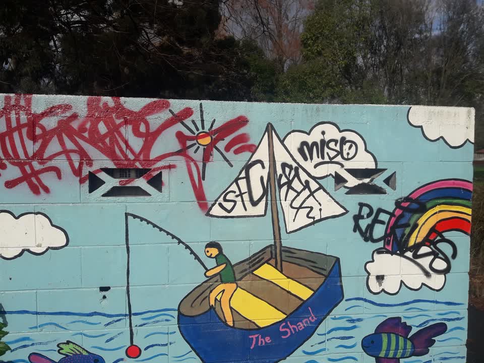 The photograph attached to this graffiti report