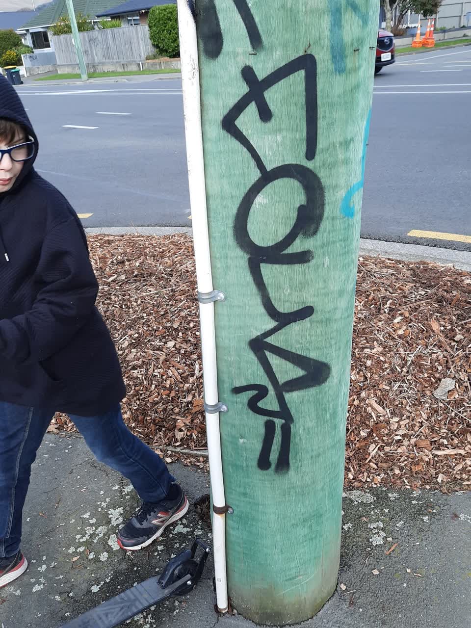 The photograph attached to this graffiti report