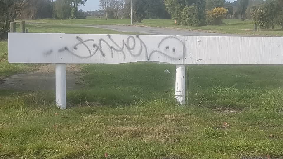 The photograph attached to this graffiti report