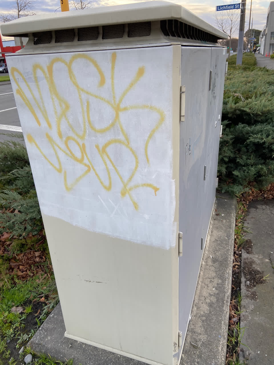 The photograph attached to this graffiti report
